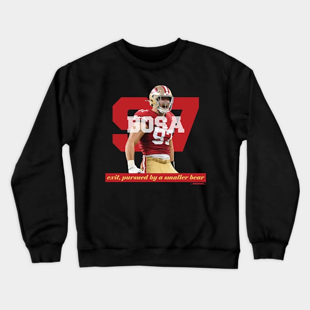 Nick Bosa 97 - SF Niners - Smaller Bear Crewneck Sweatshirt by Thunderborne